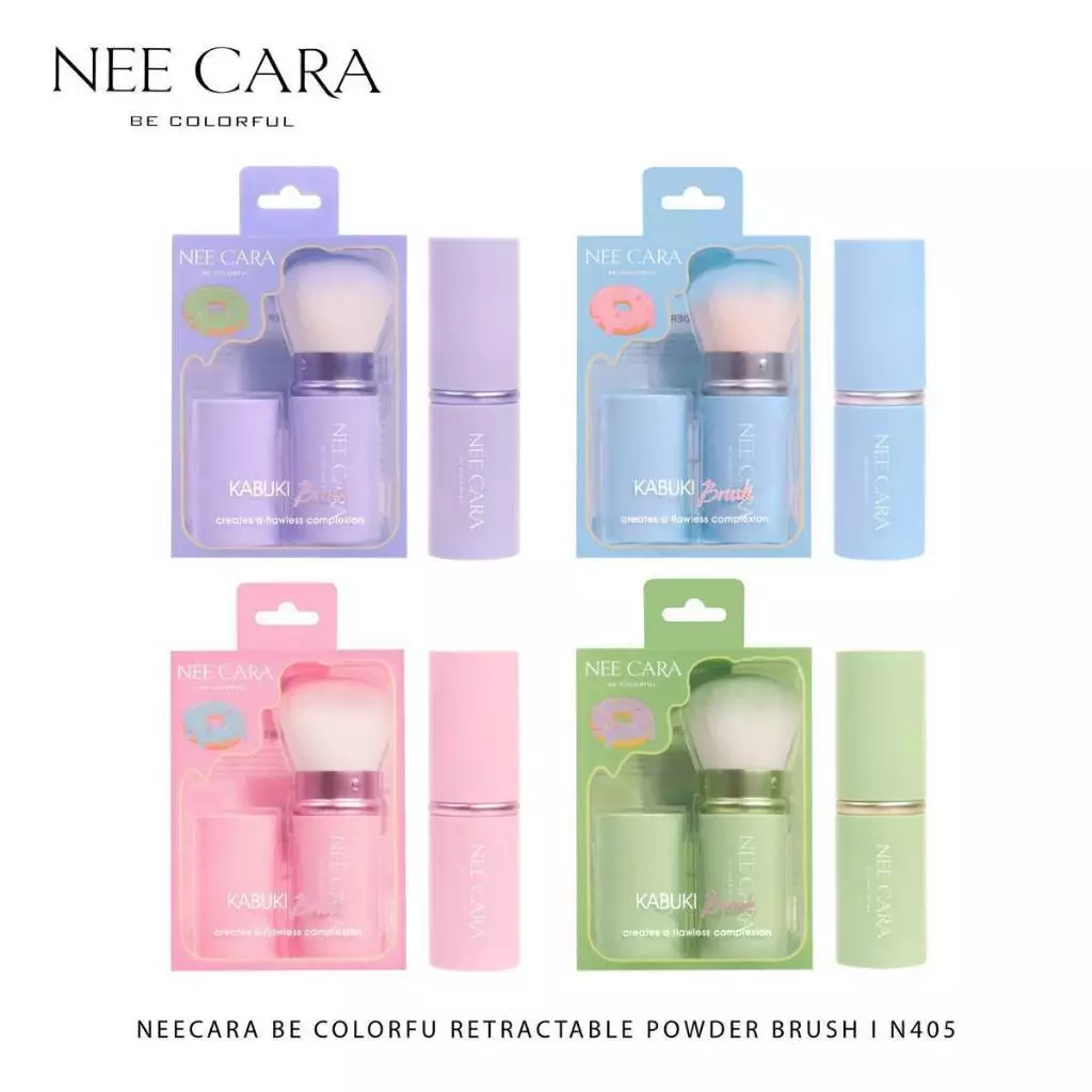 N405 NEECARA BE Colorful Retractable Powder Brush  แปรงปัดหน้าแบบพกพา